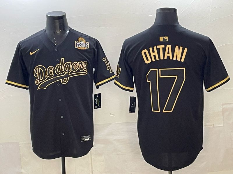 Men 2025 Los Angeles Dodgers #17 Ohtani Black Nike MLB Jersey style 080